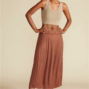 Amour Vert “Blaze” Pleated Midi Skirt